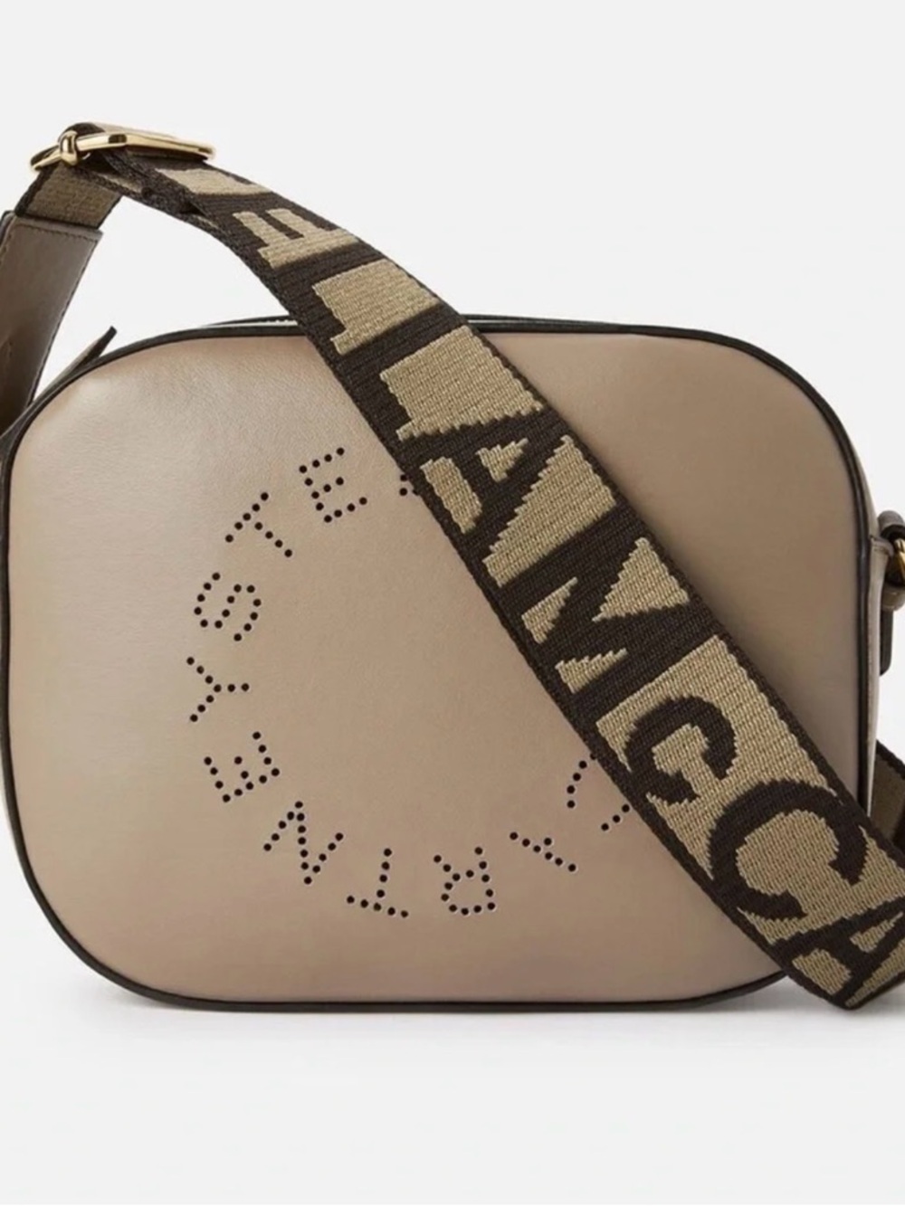 Stella McCartney Beige Crossbody with Logo Strap